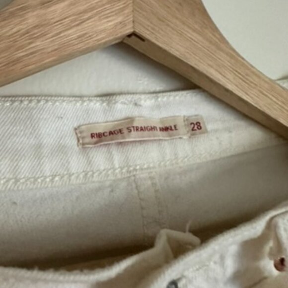 Levi's W's Ribcage Straight Ankle Jeans *GOOD*read* Cloud Over White Sz 28 - Picture 5 of 8